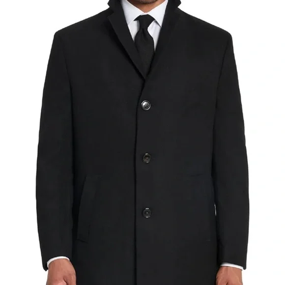 Kenneth Cole Men's Classic Black Trench Coat 44r nwt - Picture 4 of 15